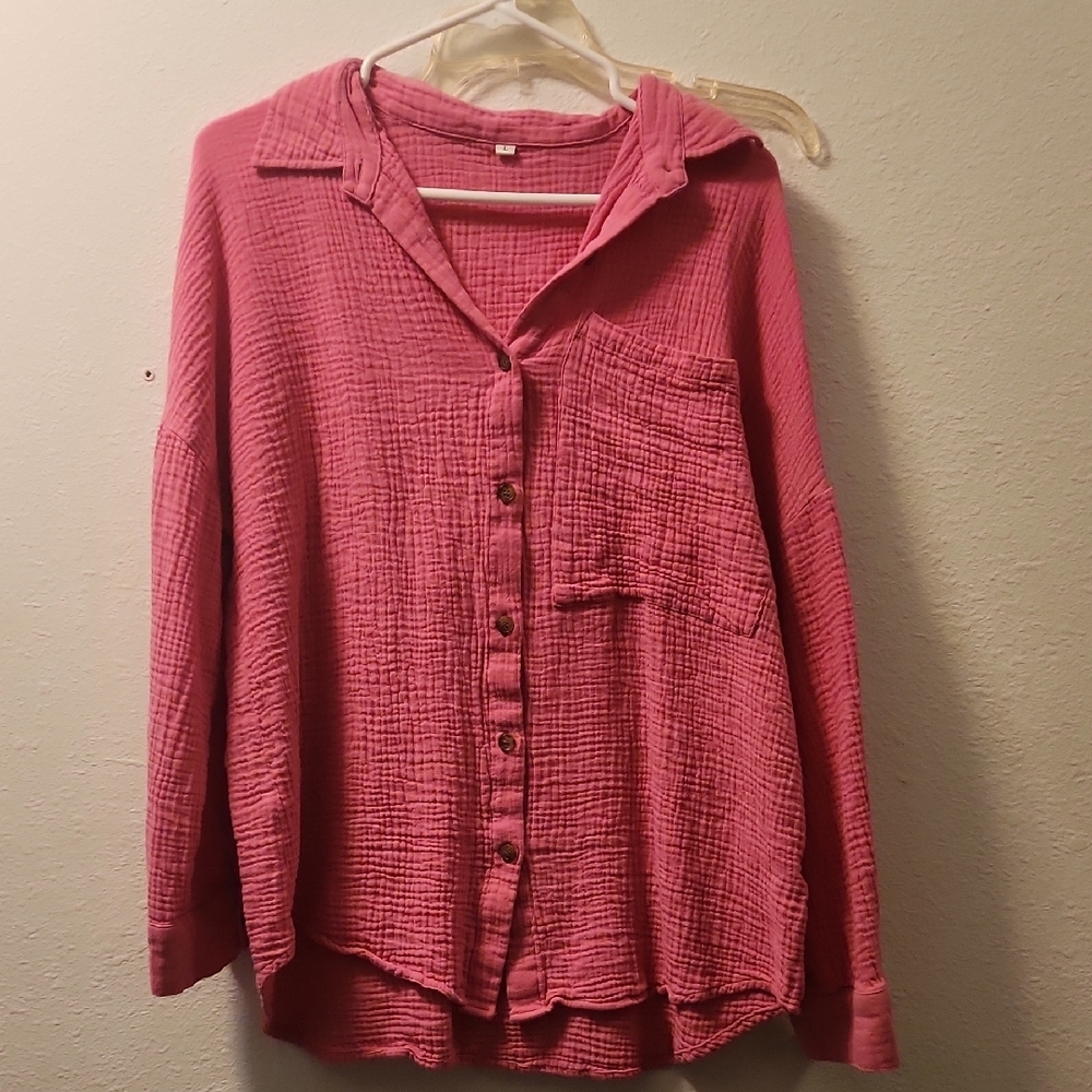 Textured Pink Shirt